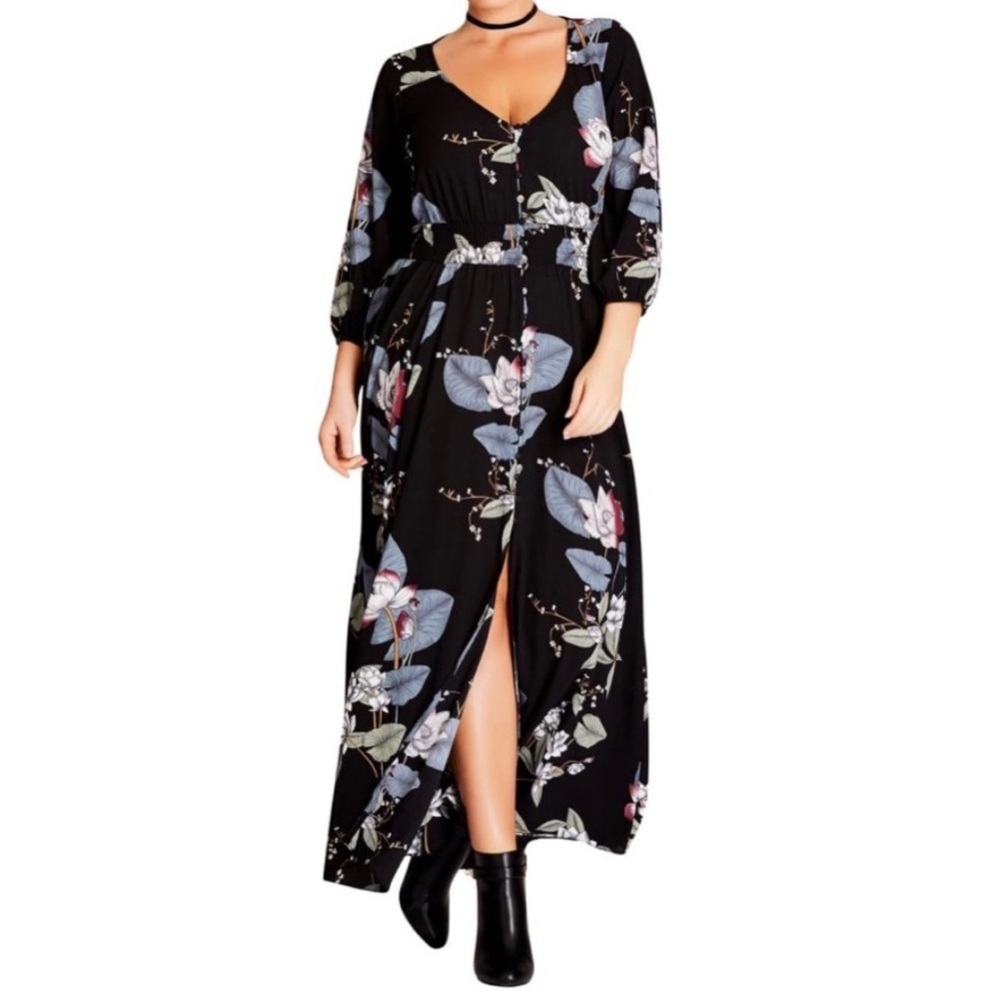 City Chic Plus Size Floral Maxi Dress